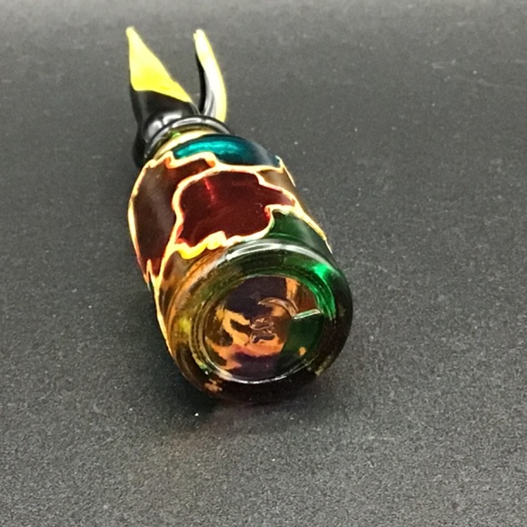 Vintage Mosaic coloured mini perfume bottle with decorative art Tall Sto… - Picture 4 of 6